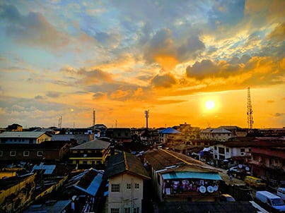 Aerial view of Lagos, Nigeria — city skyline